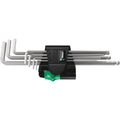 Wera 950/7 Hex-Plus Magnet 1 Magnetic L-Key Set, Metric, Chrome-Plated, 7-Pieces
