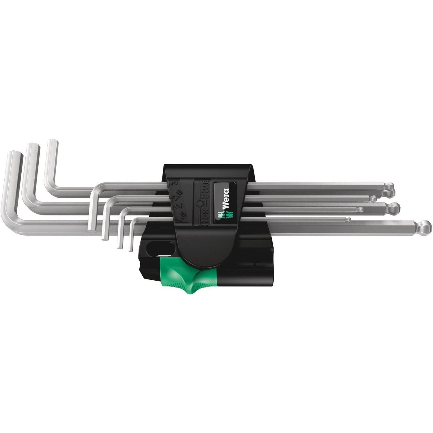 Wera 950/7 Hex-Plus Magnet 1 Magnetic L-Key Set, Metric, Chrome-Plated, 7-Pieces