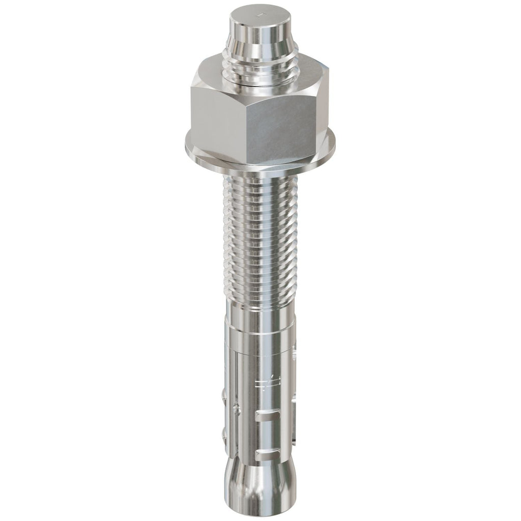 Simpson Strong-Tie STB2-75512S4F10 Strong-Bolt 2, 3/4-in. x 5-1/2-in. Type 304 Stainless-Steel Wedge Anchor, Fully Assembled, 10-Pack