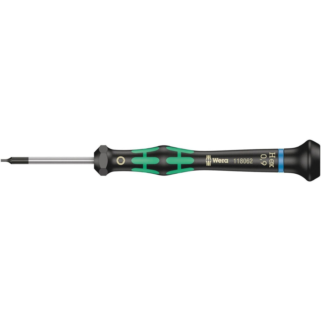 Wera 2054 Screwdriver For Hexagon Socket Screws For Electronic Applications, 0.9x40-mm.