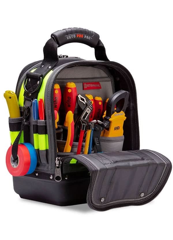 Veto Pro Pac Tech MCT Hi-Viz Yellow Compact Fully Featured Service, Repair & Install Tool Bag