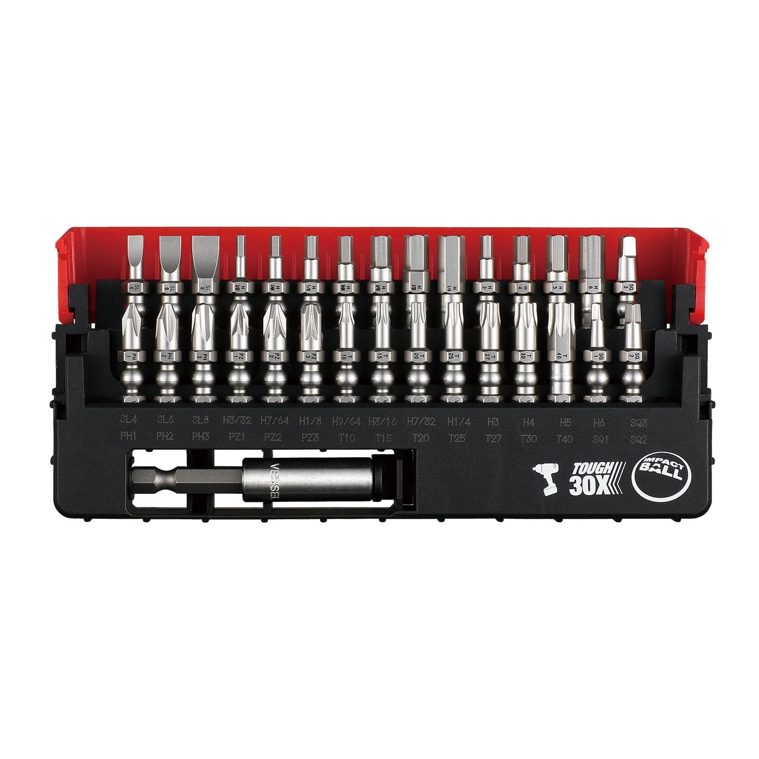 Vessel IB31P02U IMPACT BALL Torsion Bit 30+1 -Piece Set in SLIDE CASE