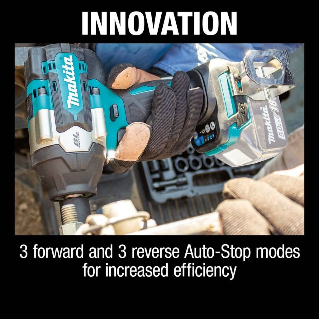 Makita XWT18XVZ 18V LXT Lithium-Ion Brushless Cordless 4-Speed Mid-Torque 1/2" Sq. Drive Utility Impact Wrench w/ Detent Anvil, Tool Only