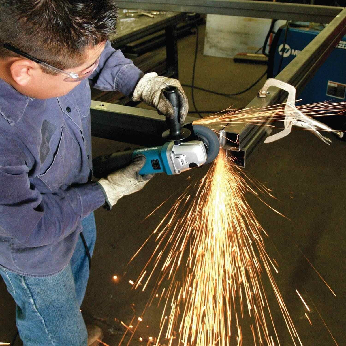 Makita GA5020Y Corded 5" SJS Angle Grinder, with AC/DC Switch