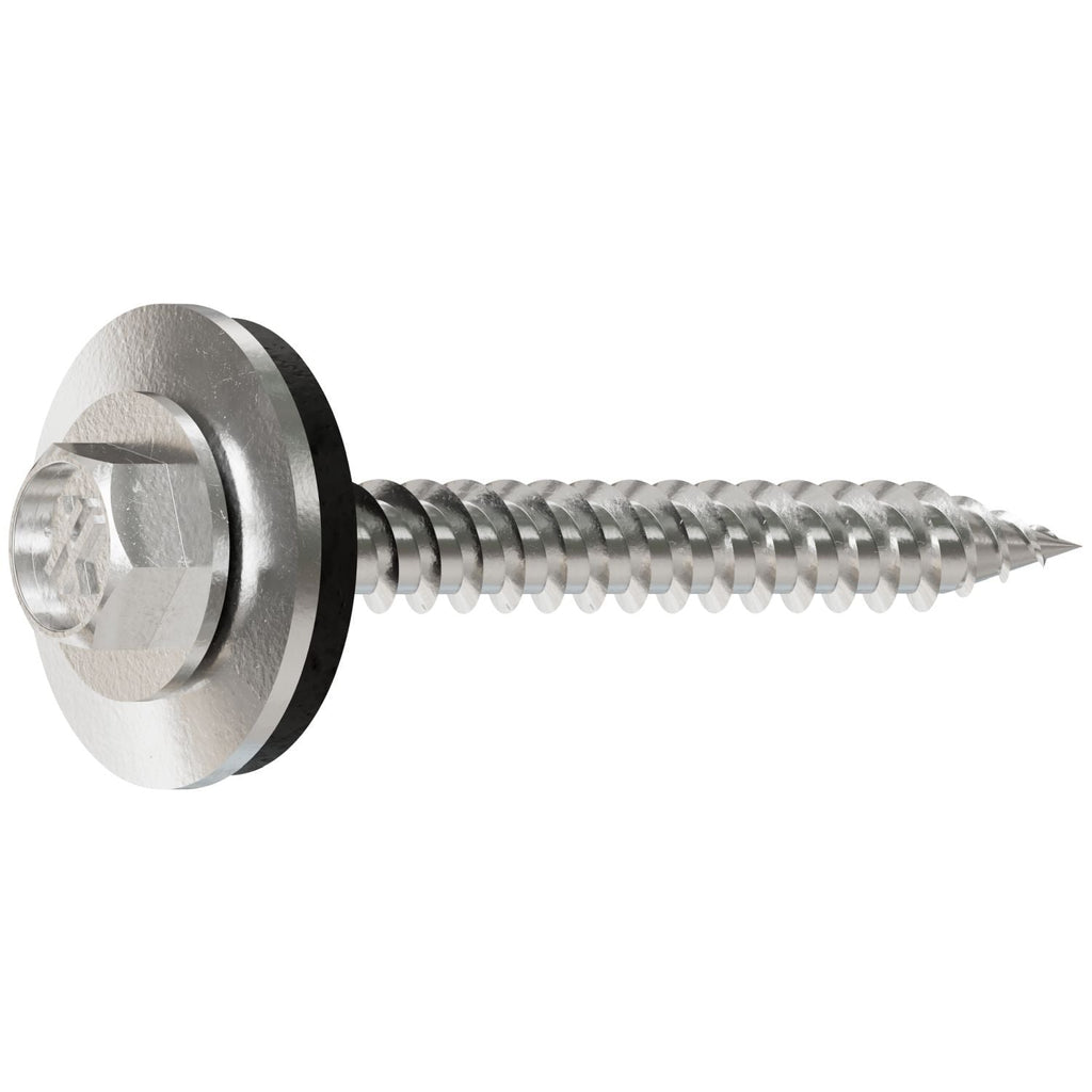 Simpson Strong-Tie T09150HWAC Metal-Panel Screw with EPDM Washer, #9 x 1-1/2-in. Hex Head, Type 316, 100-Pack