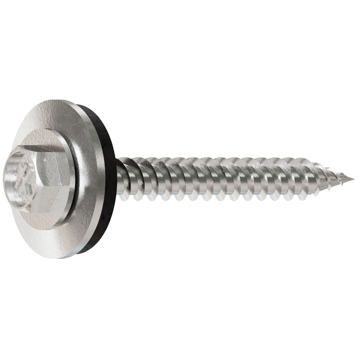 Simpson Strong-Tie T09150HWAC Metal-Panel Screw with EPDM Washer, #9 x 1-1/2-in. Hex Head, Type 316, 100-Pack