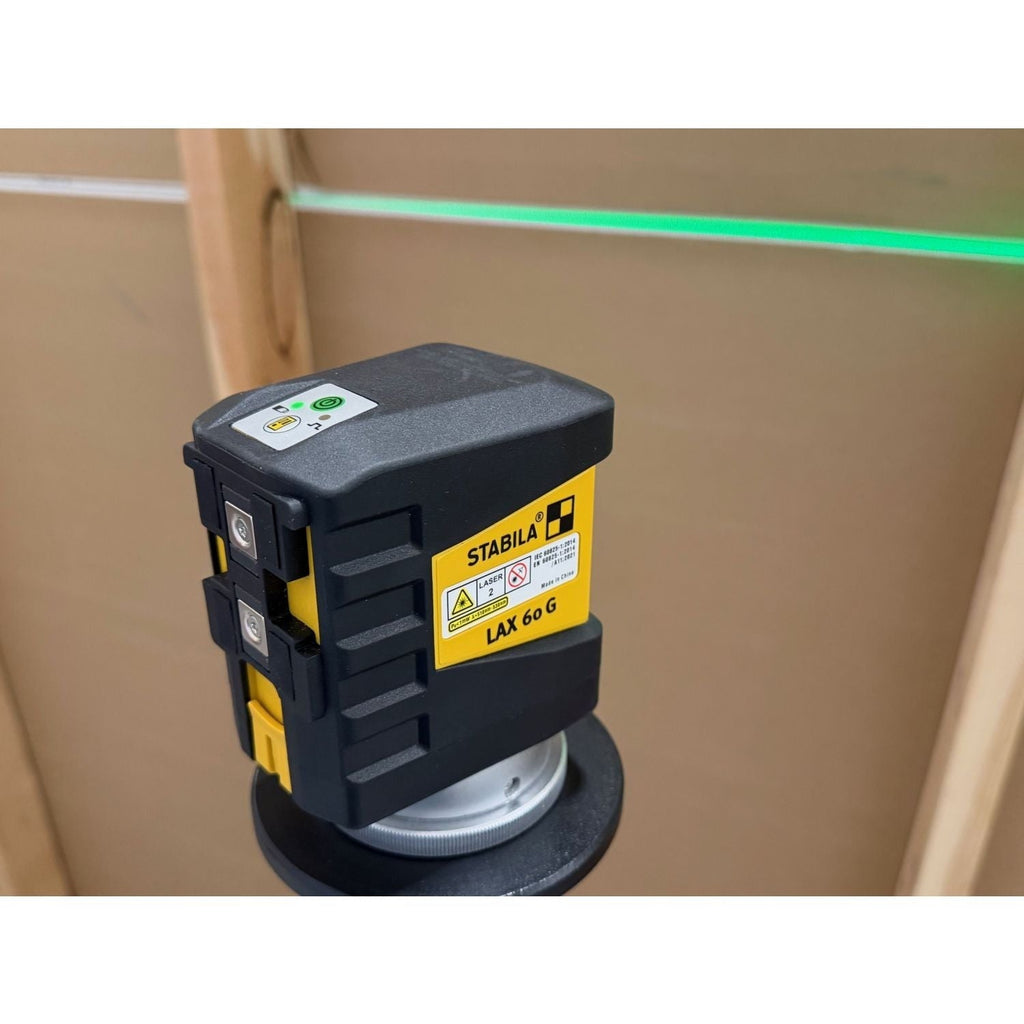 Stabila 03281 LAX 60 G Green Cross Line Laser Level Set w/ Pole & Mounting Bracket