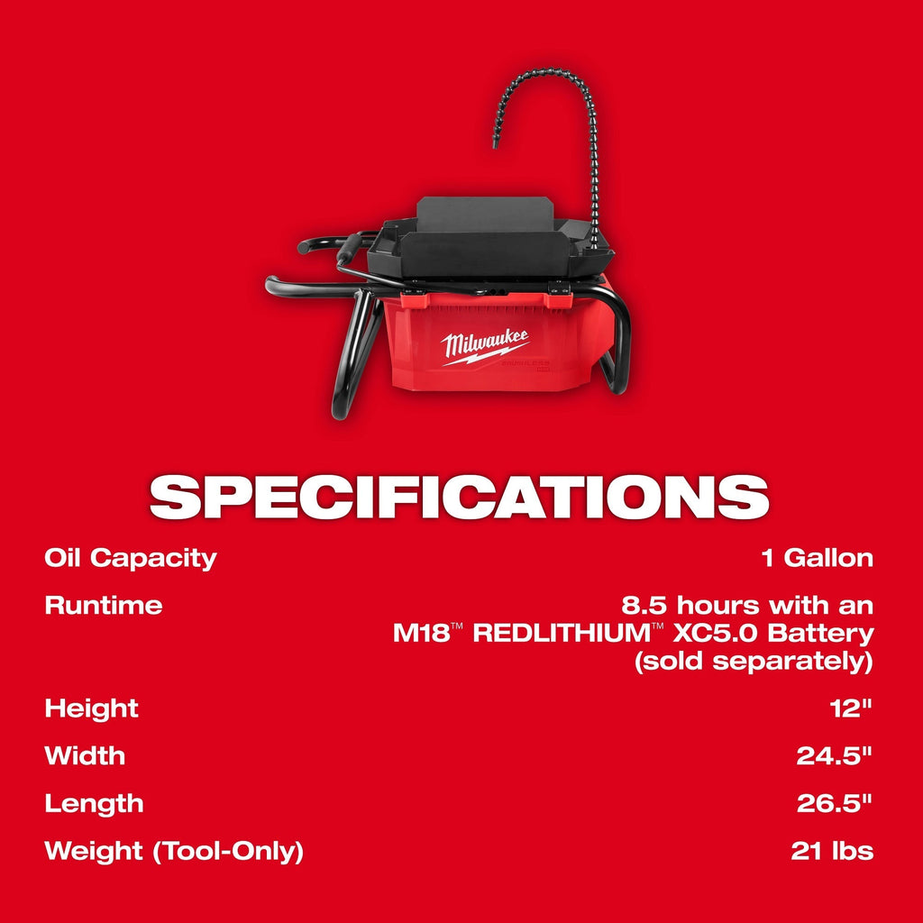 Milwaukee M18 Brushless Pipe Threading Oiler, Tool Only (3874-20)