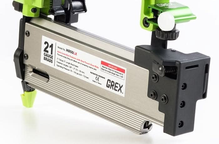 Grex H850LX 21-Gauge Brad Nailer with Free Edge Guide
