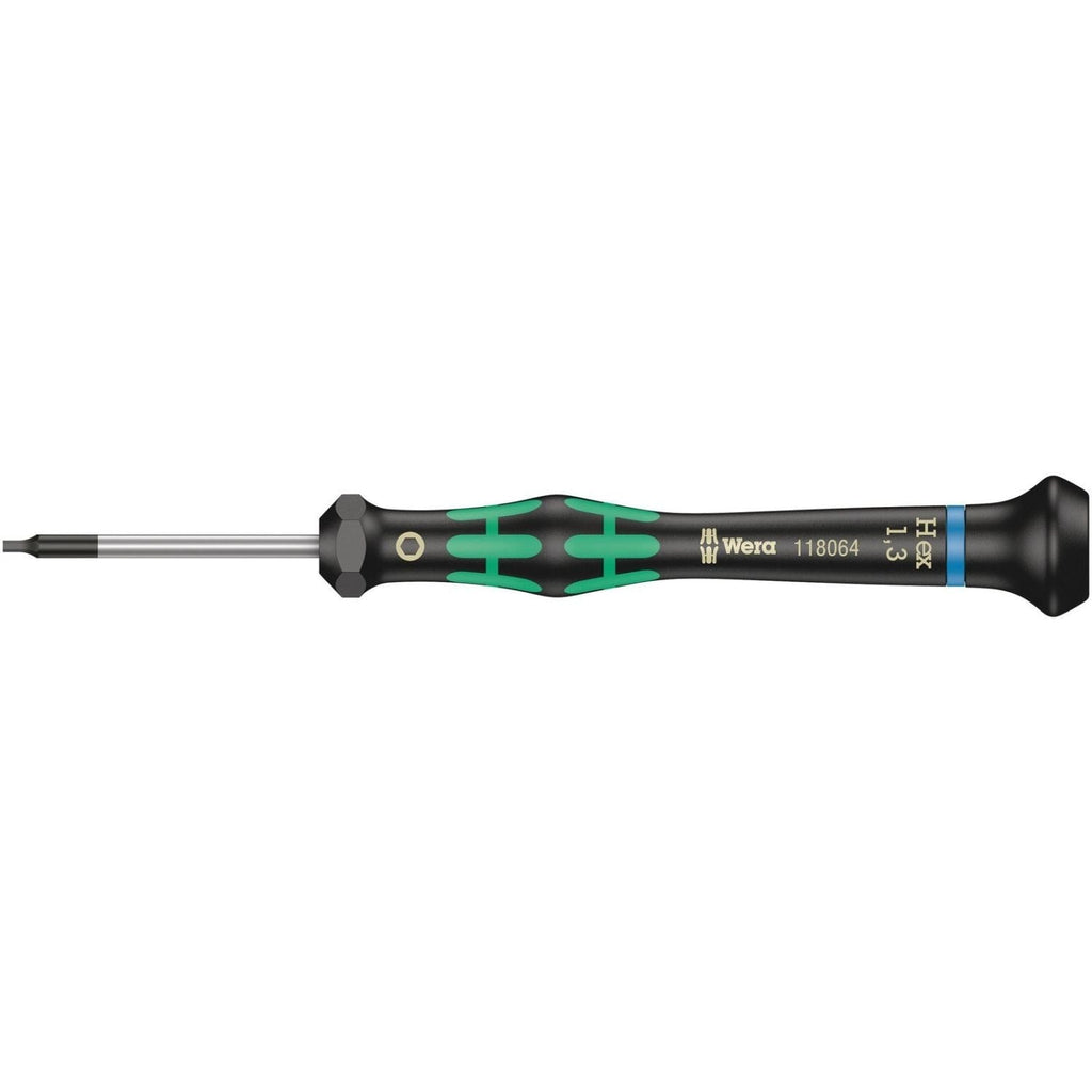 Wera 2054 Screwdriver For Hexagon Socket Screws For Electronic Applications, 1.3x40-mm.