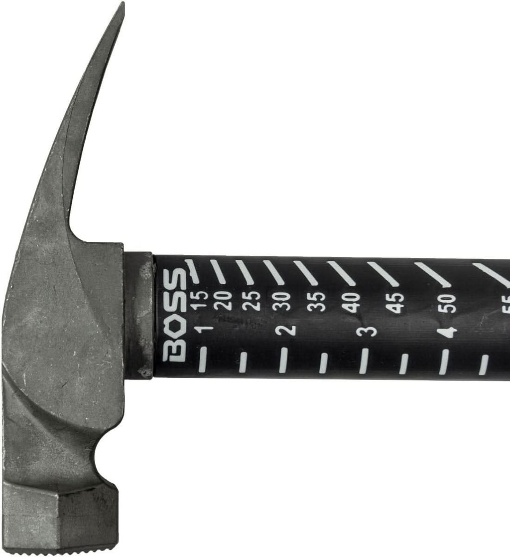 Boss Hammers BH16TIPFM 16 oz Titanium Hybrid Milled Face Hammer with Fiberglass Handle
