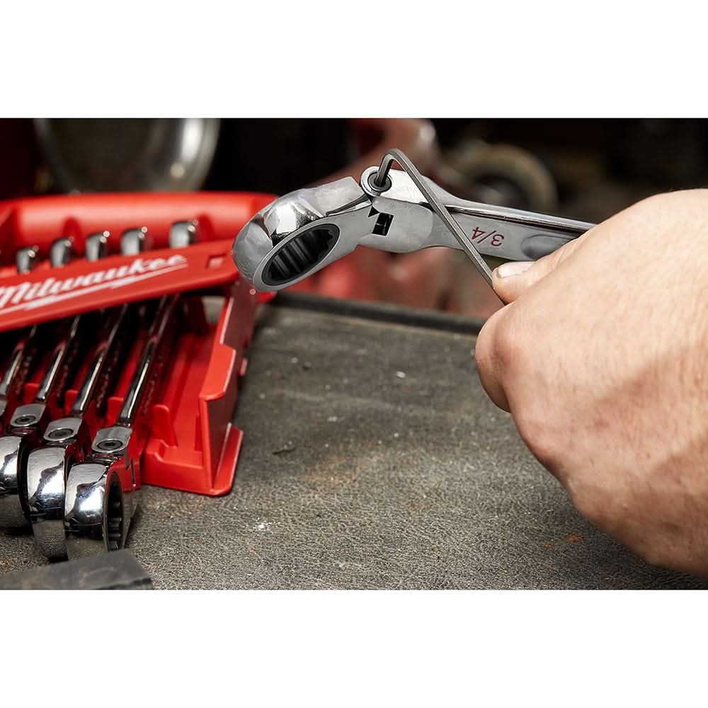 Milwaukee 48-22-9413 SAE Flex Head Ratcheting Combination Wrench, 15-Pieces