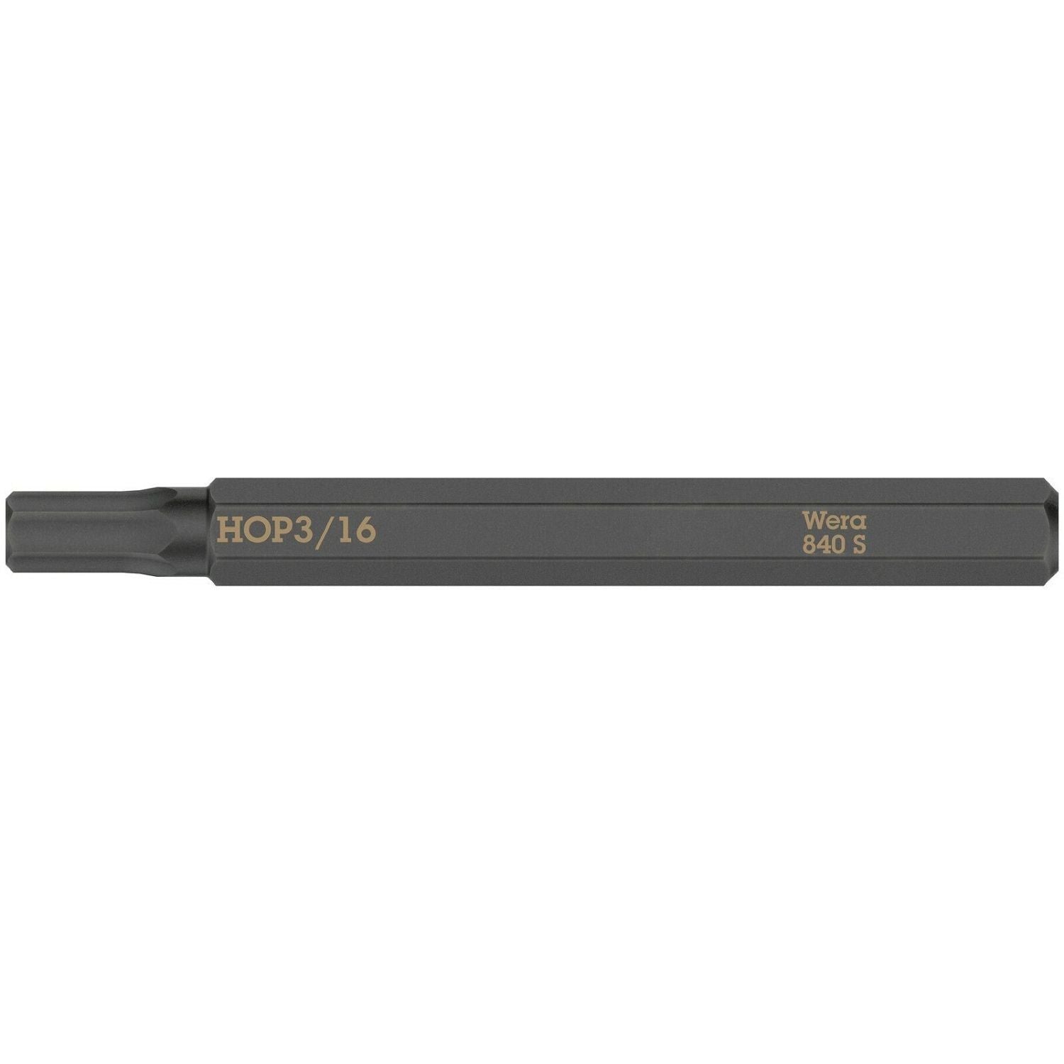Wera 840 S Hex-Plus Bit For Impact Screwdrivers, 3/16-in.x70-mm.