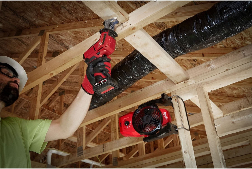 Milwaukee 0820-20 M12 Cordless 400-CFM Mounting Fan with Charger and 2.0Ah Battery Starter Kit