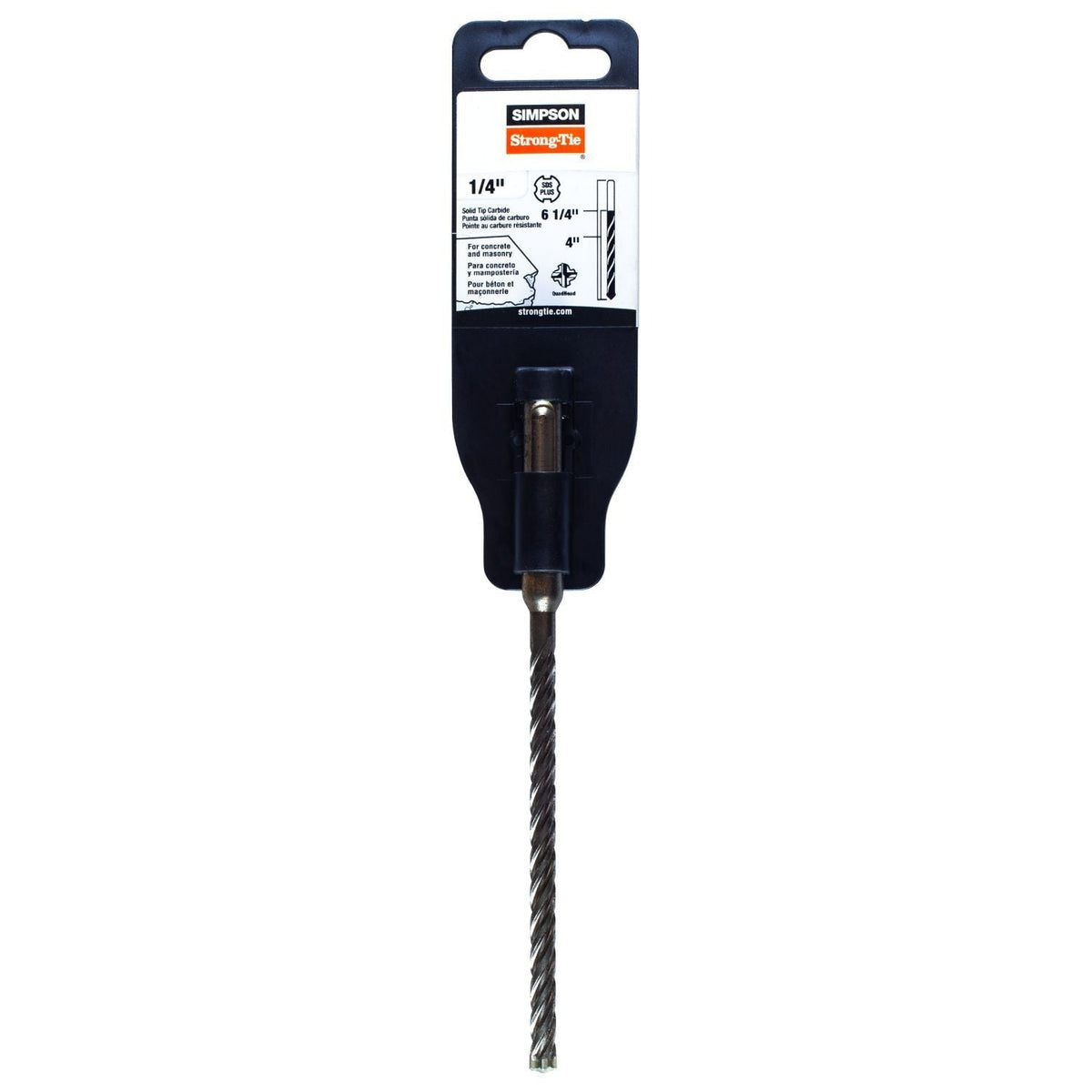 Simpson Strong-Tie MDPL02506S 1/4-in. x 6-1/4-in. SDS-plus Shank Solid-Tip Carbide Drill Bit