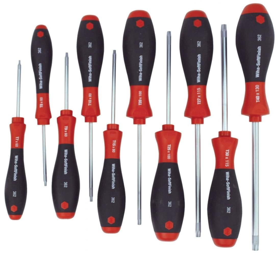 Wiha 36259 SoftFinish Security Torx 10 Piece Set T7s-T40s