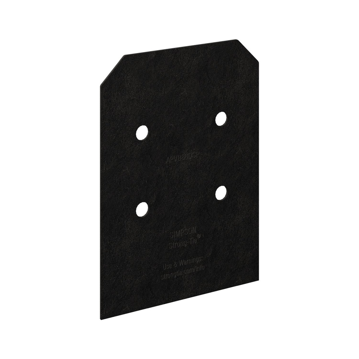 Simpson Strong-Tie APVB88DSP Outdoor Accents Avant Collection ZMAX, Black Post Base Side Plate for 8x, 2-Pack