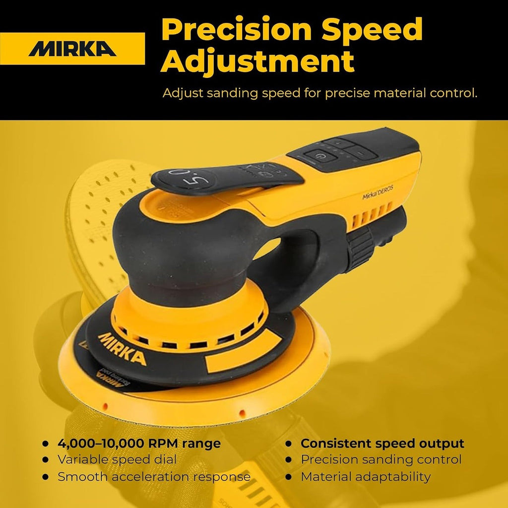 Mirka DEROS II 650 6-in. 110V Corded Random Orbital Sander with Case, 5.0mm Orbit