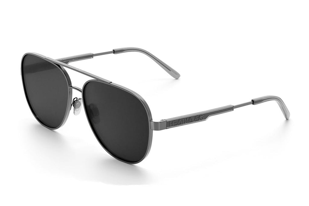 Heat Wave Incline Gun Metal Frame Black Lens Sunglasses