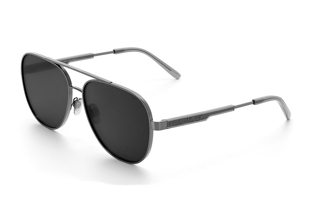 Heat Wave Incline Gun Metal Frame Black Lens Sunglasses