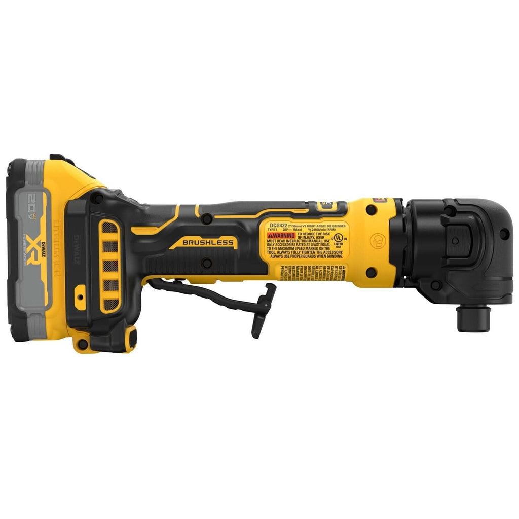 DeWALT DCG422E2 ATOMIC 20V MAX Right Angle Die Grinder 1.7Ah Kit with XR POWERSTACK
