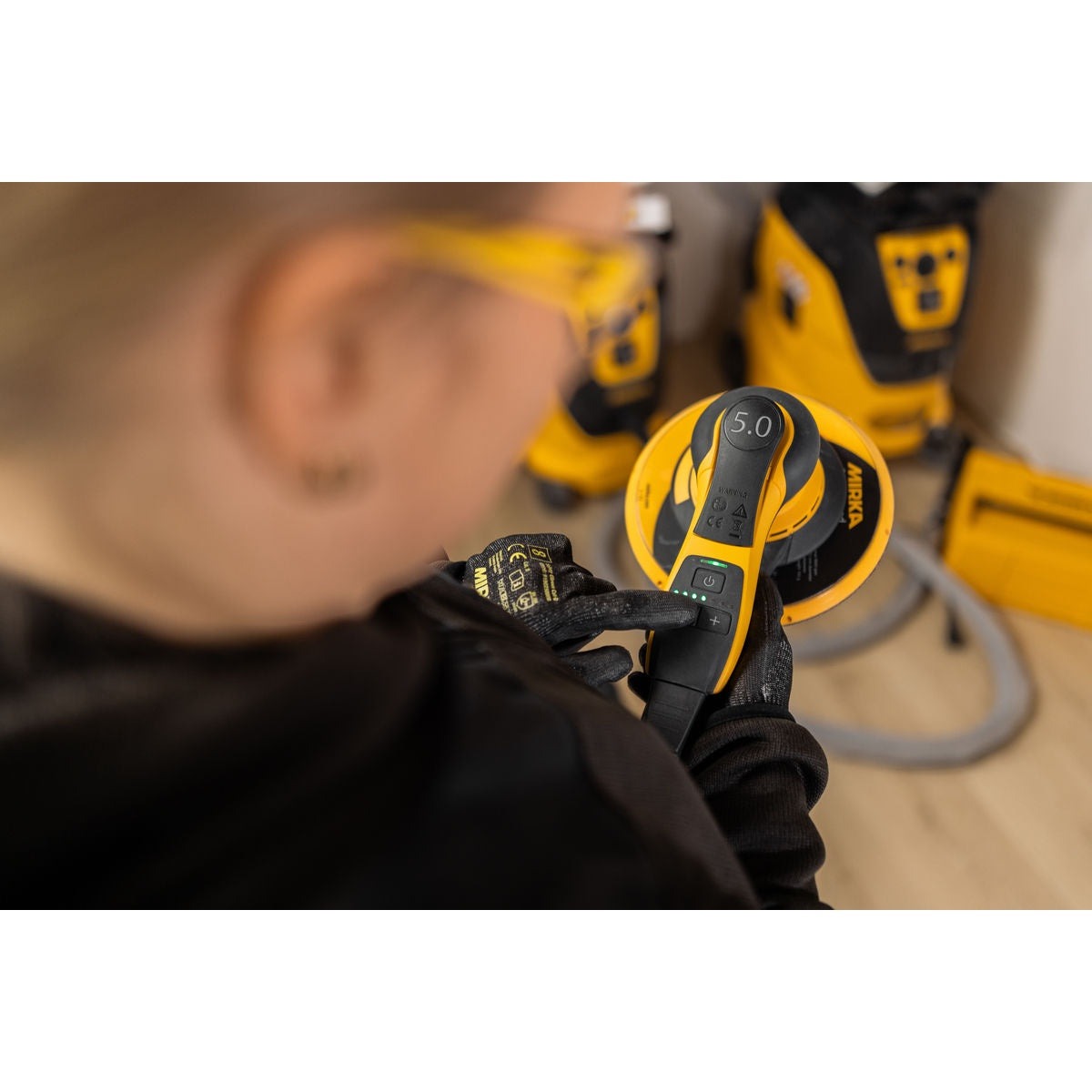 Mirka DEROS II 750X 7-in. 5.0 mm Corded Random Orbital Sander for Dust-Free Large Surface Sanding, Tool Only (MID7504044US)