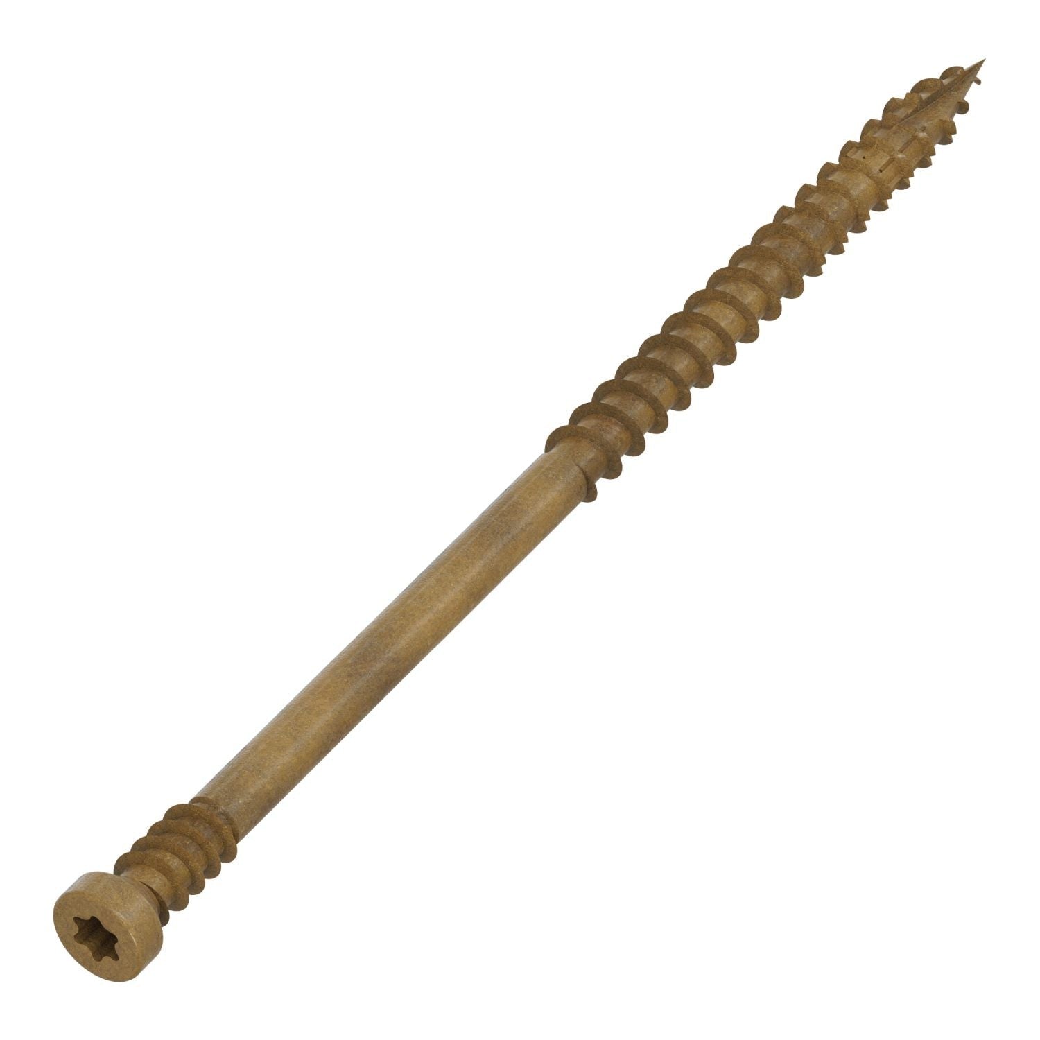 Simpson Strong-Tie FT07300MB Finish Trim Screw, #7 x 3-in. T10, Trim-Head, Quik Guard, Tan, 1750-Pack