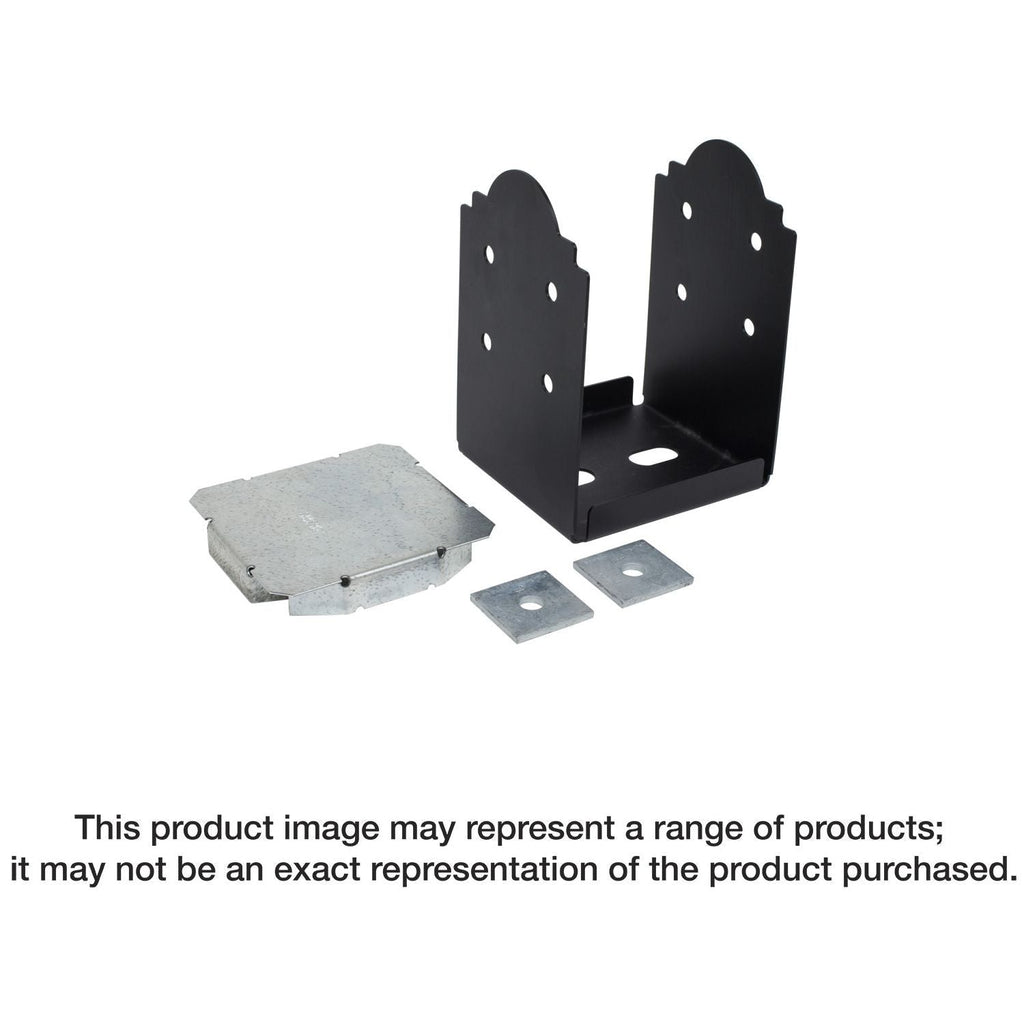 Simpson Strong-Tie APB88 Outdoor Accents Mission Collection ZMAX, Black Powder-Coated Post Base for 8x8