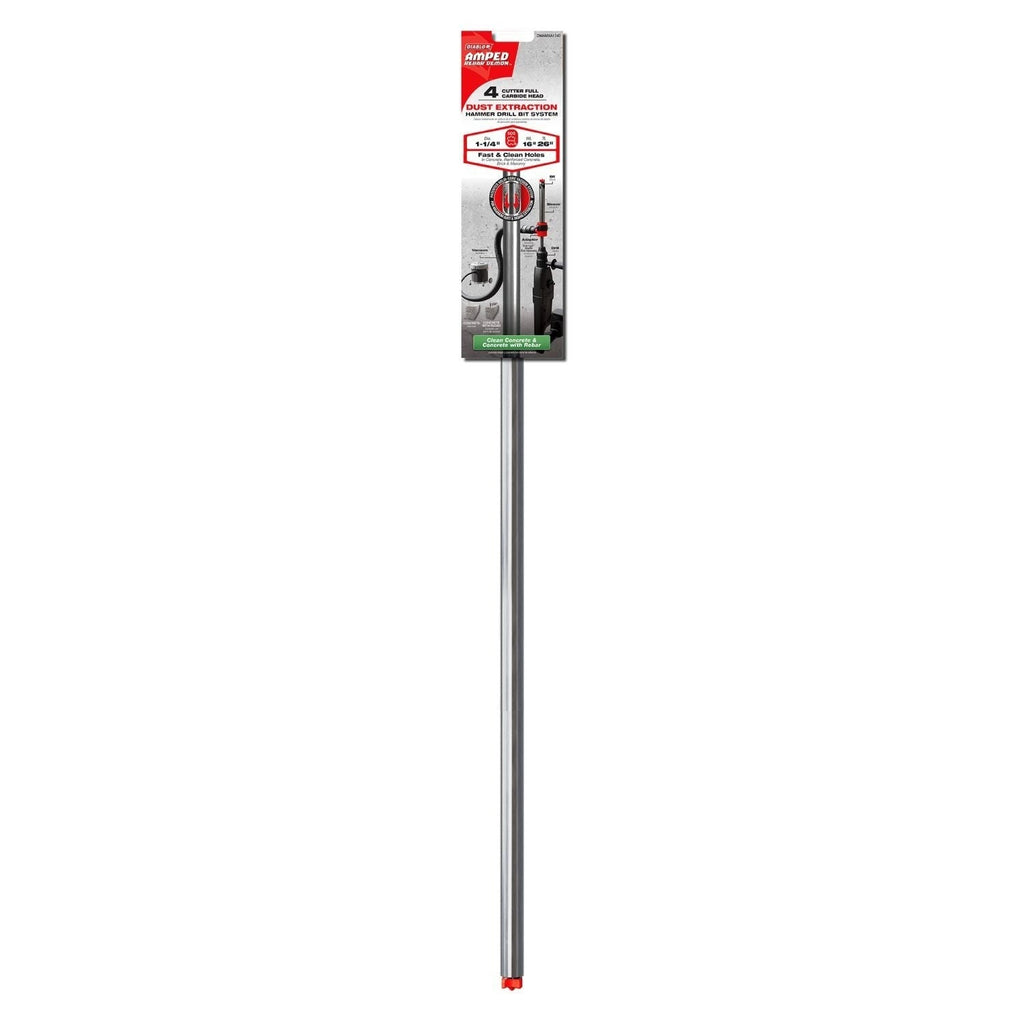 Diablo DMAMXA1740 1-1/4-in. x 16-in. x 26-in. AMPED Rebar Demon SDS-Max 4-Cutter Full Carbide Head Dust Extraction Hammer Drill Bit