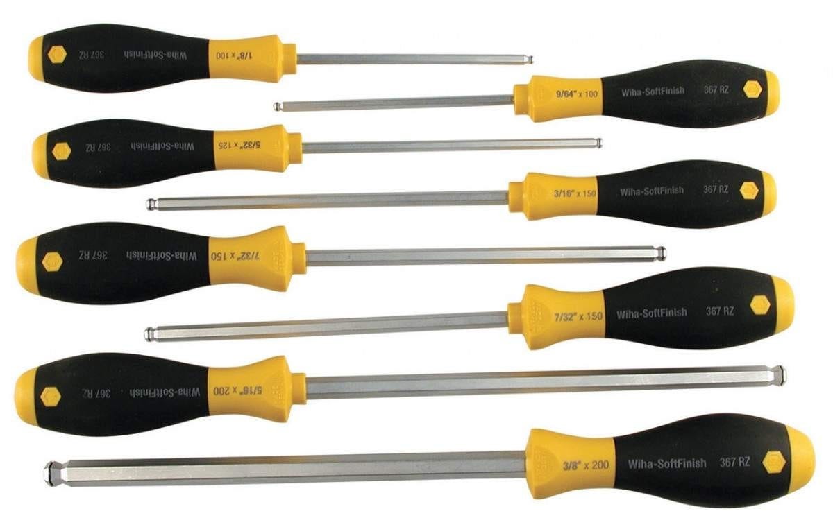 Wiha 36793 MagicRing Ball End Inch Screwdriver 8 Piece Set
