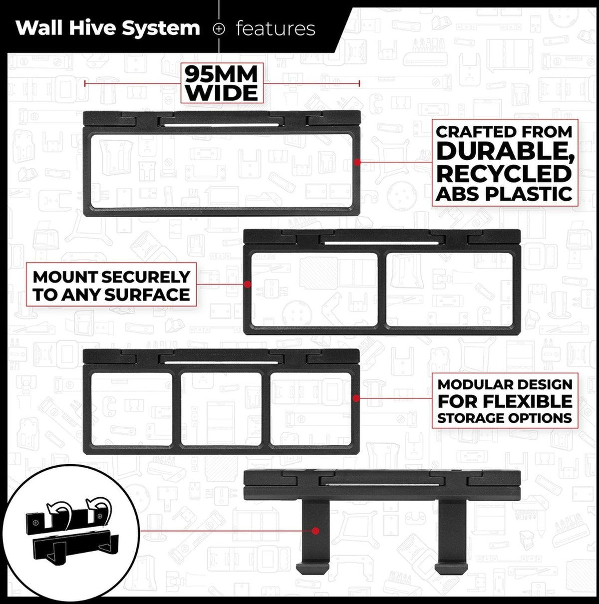 StealthMounts Wall Hive System Set , 4-Pack