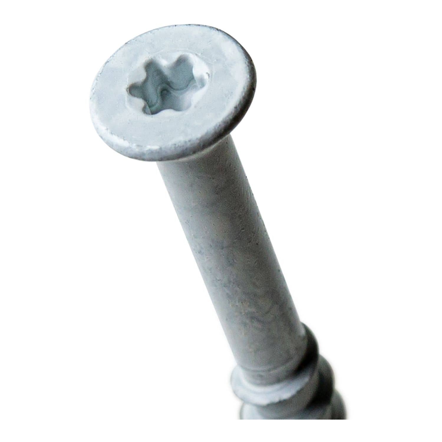 Simpson Strong-Tie TNTW25234TTR Titen Turbo, 1/4-in. x 2-3/4-in. 6-Lobe Trim-Head Concrete and Masonry Screw, White, 100-Pack