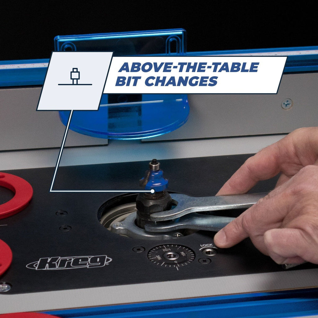 Kreg Precision Router Lift 9-1/4 in. x 11-3/4 in. Router Table Accessory for Above-Table Bit Changes (PRS5000)