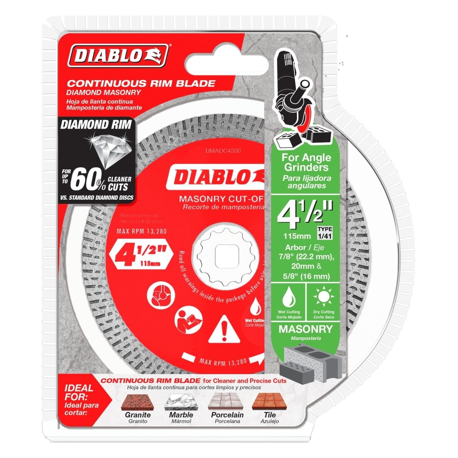 Diablo DMADC0450 4-1/2 Inch Diamond Continuous Rim Cut-Off Discsfor Masonry
