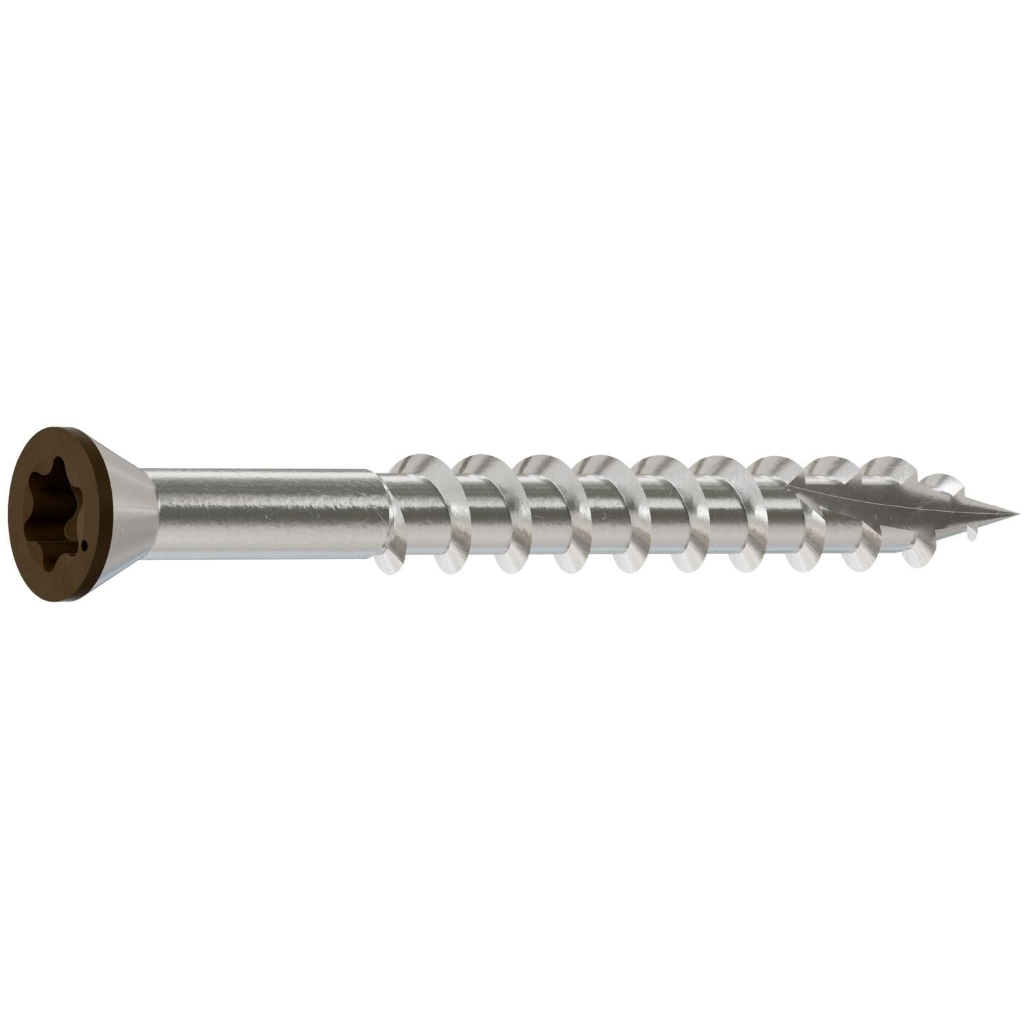 Simpson Strong-Tie T07162FT70BR01 Trim-Head Screw, 6-Lobe Drive, #7 x 1-5/8-in. T-15 Type 316, Brown 01, 70-Pack