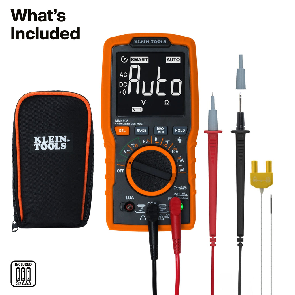 Klein MM460S Smart Digital Multimeter, 600V AC/DC Auto-Ranging