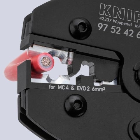 Knipex 8-1/2-in. PreciForce Crimping Pliers for MC4/MC4 Evo 2, 6mm2 (97 52 42 6)