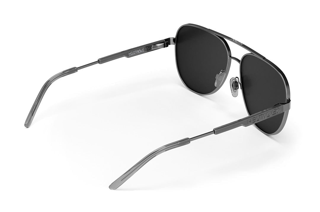 Heat Wave Incline Gun Metal Frame Black Lens Sunglasses