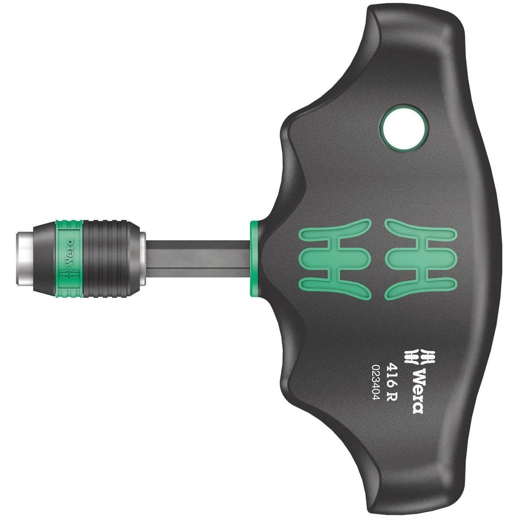 Wera 416 R T-Handle Bitholding Screwdriver Rapidaptor, 1/4-in.x45-mm.