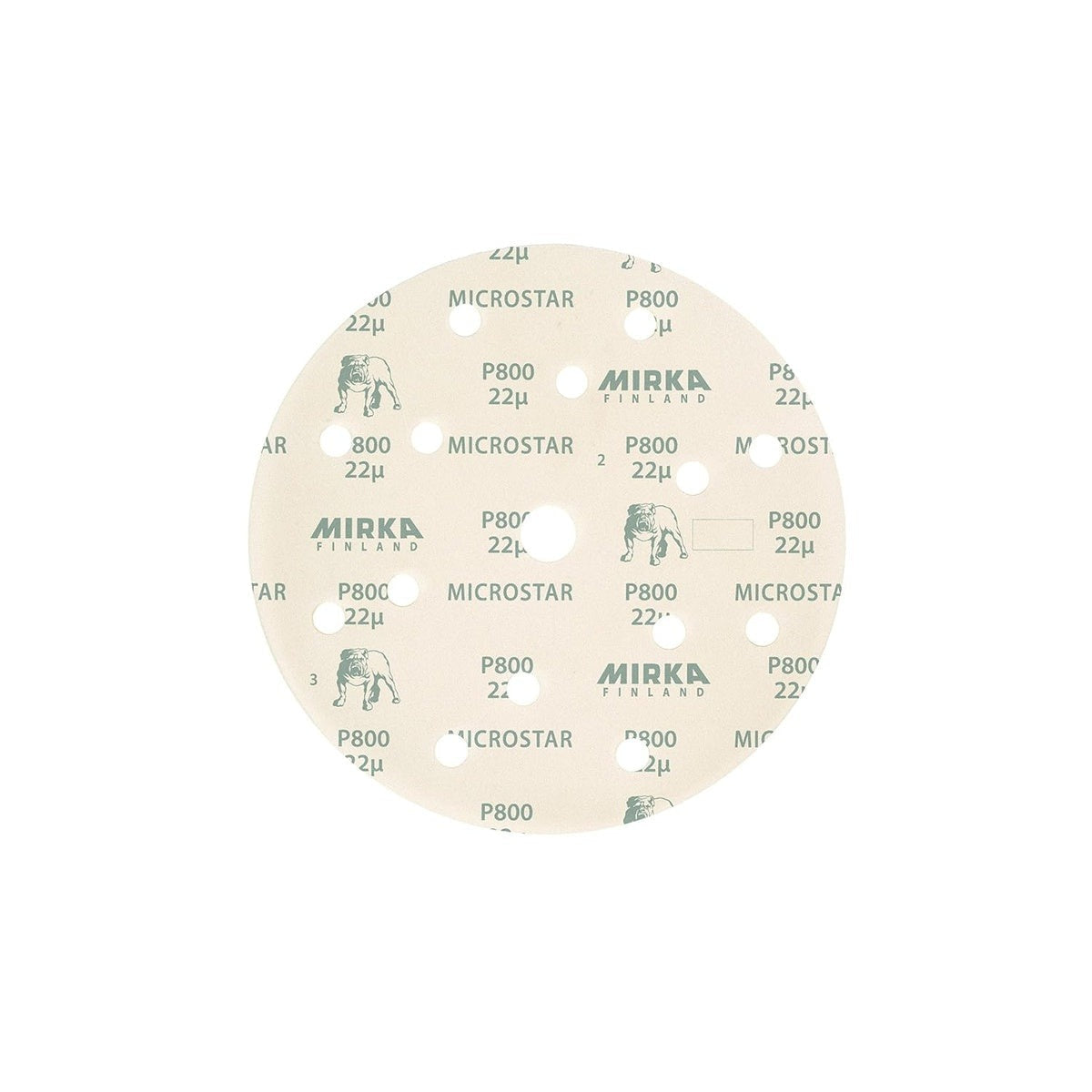 Mirka Microstar 6-in. 15-Hole P1000 Hook and Loop Sanding Discs, Pack of 50 (FM-611-1000)