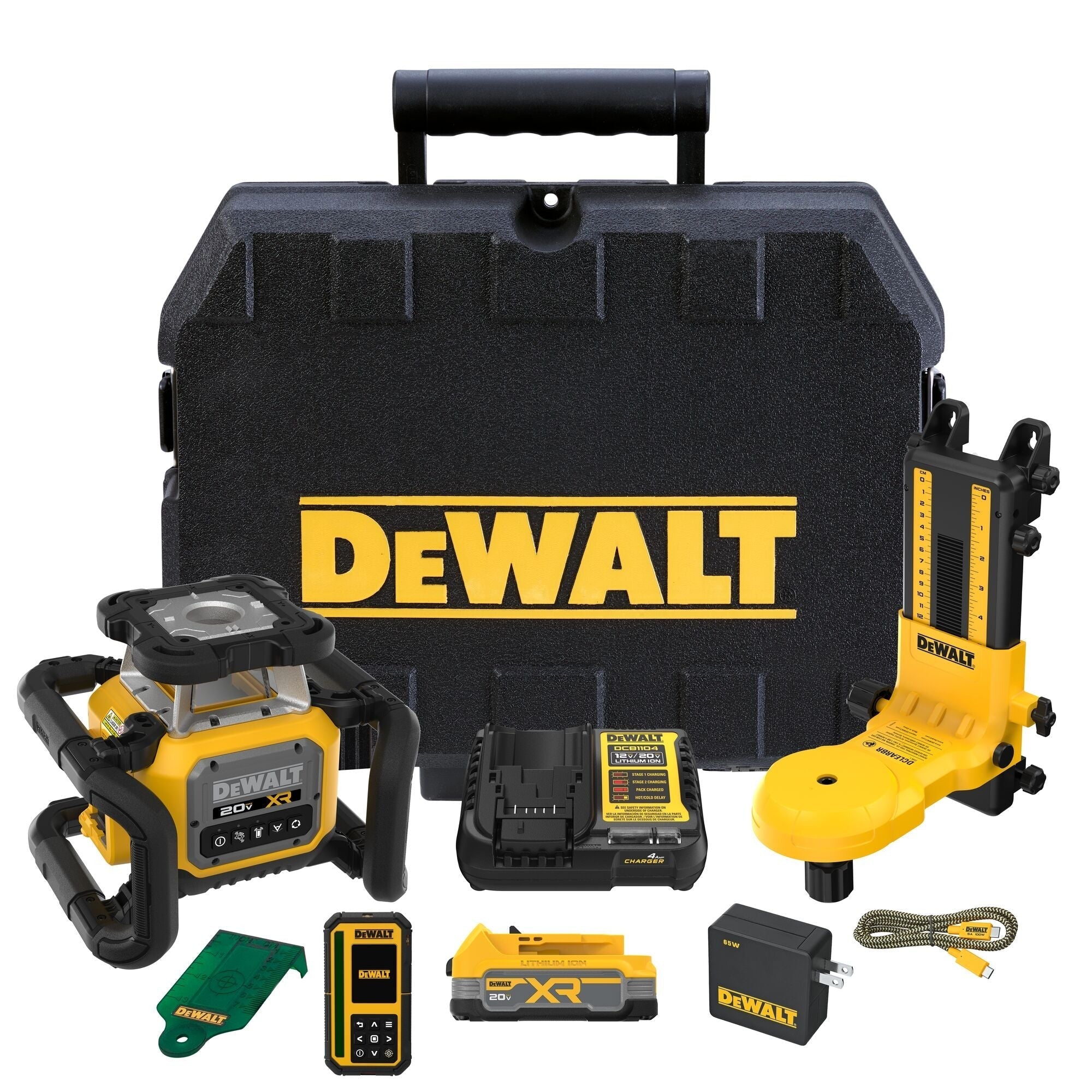 DEWALT 20V MAX XR Green Rotary Laser Framer Powerstack 1.7Ah Kit (DCLE35121GE1F)