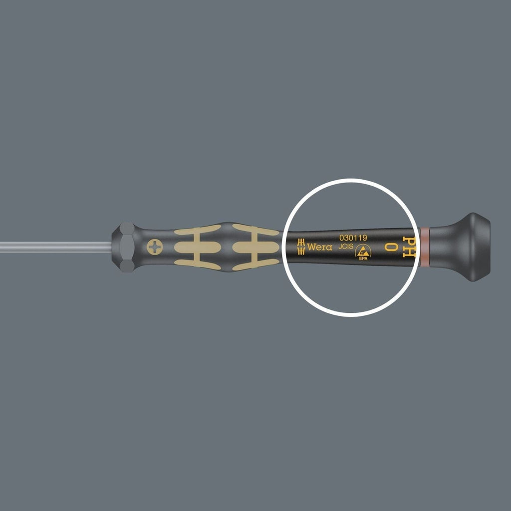 Wera 1550 Ph Esd Kraftform Micro Screwdriver For Phillips Screws, Ph 0x60-mm.