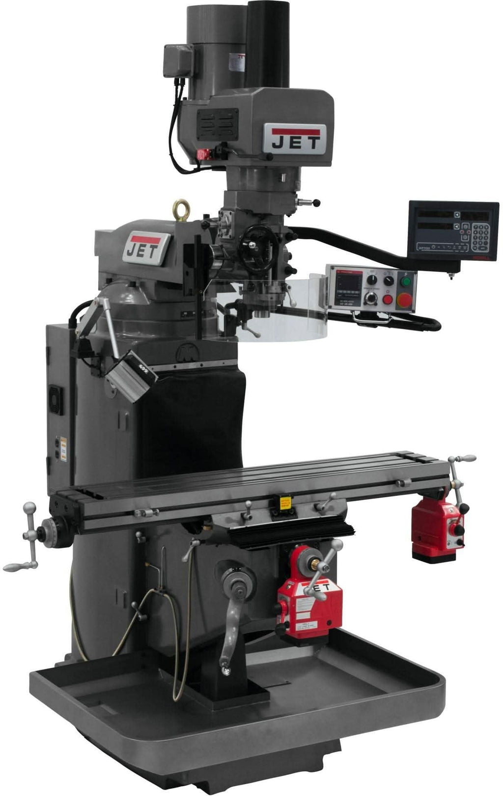 Jet Tools 690548 JTM-949EVS Mill With 3-Axis Newall DP700 DRO (Quill) With X and Y-Axis Powerfeeds
