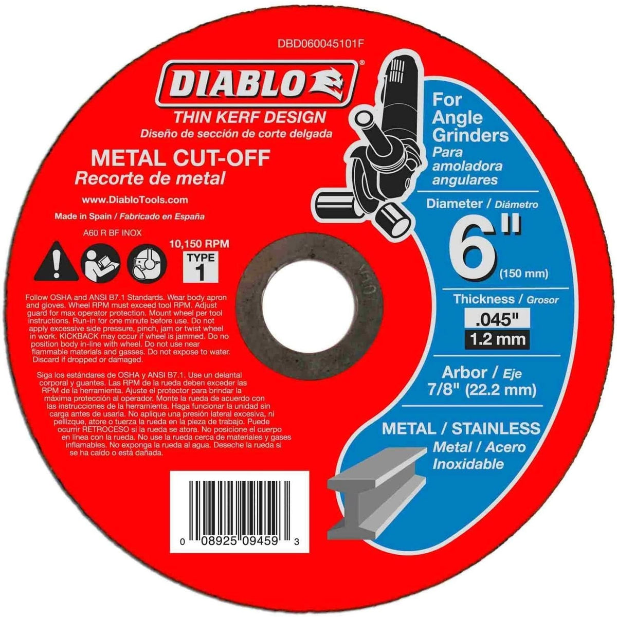Diablo DBD060045101F 6-in. Metal Cut-Off Disc