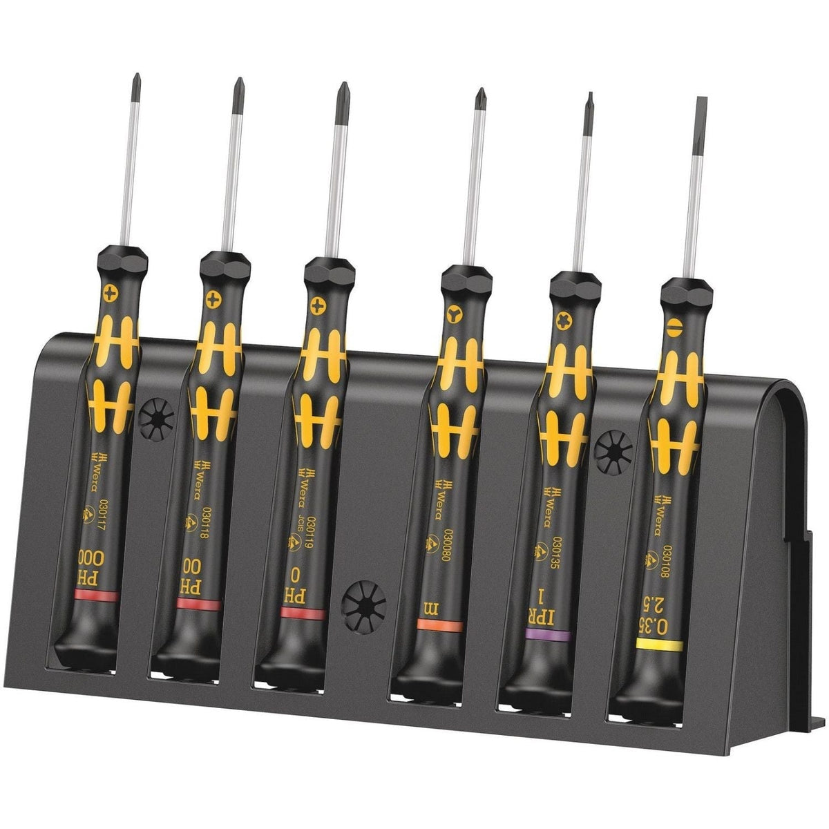Wera 1550/6 Esd Screwdriver Set And Rack For Electronic Applications, 6-Pieces
