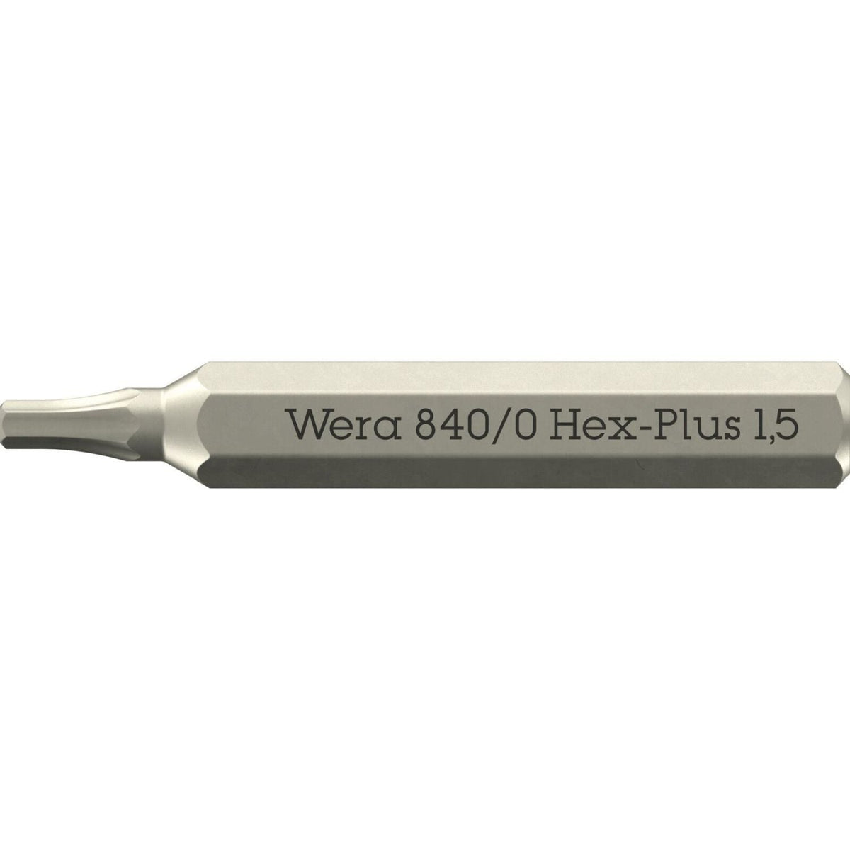 Wera 840/0 Hex-Plus Micro Bit For Hexagonal Socket Head Screws, 1.5x30-mm.