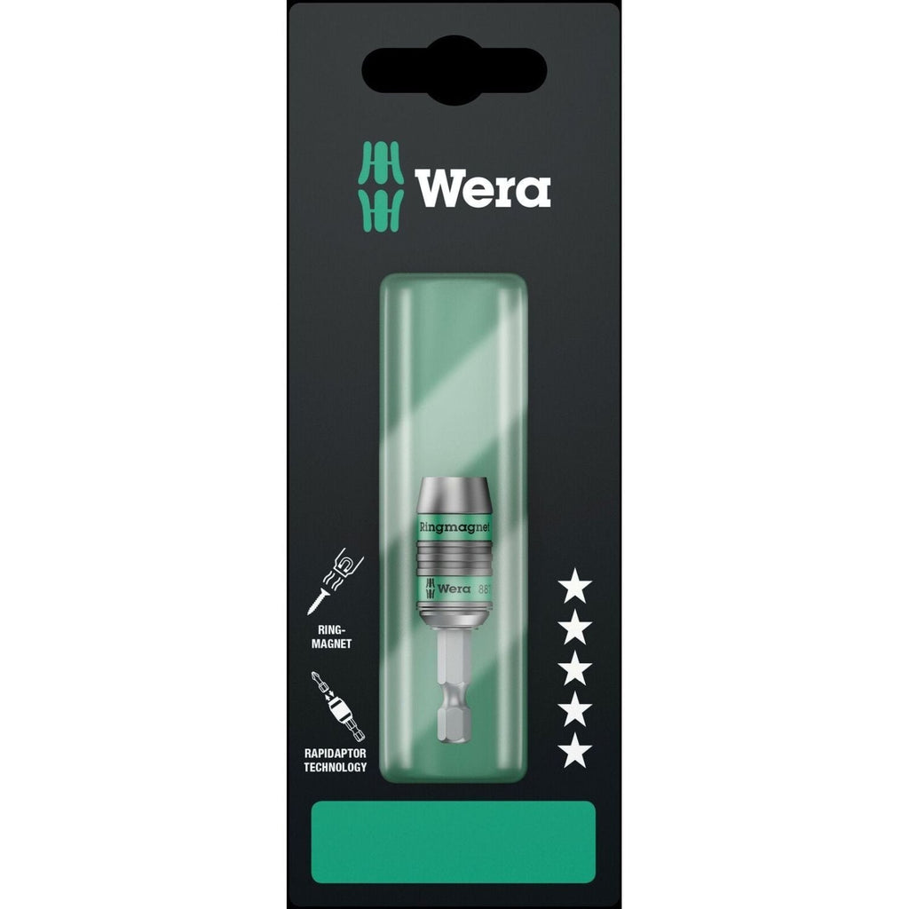 Wera 887/4 Rr SB Rapidaptor Universal Bit Holder With Ring Magnet, 1/4-in.x57-mm.