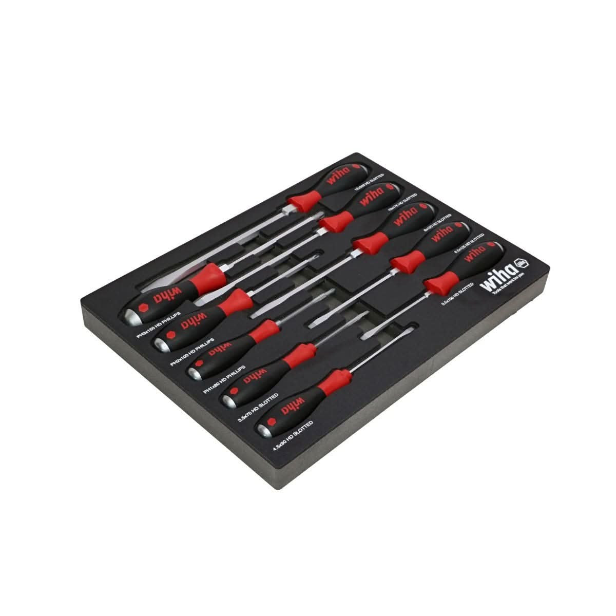 Wiha 53180 10-Piece SoftFinish Extra Heavy-Duty Cushion Grip Screwdriver Set