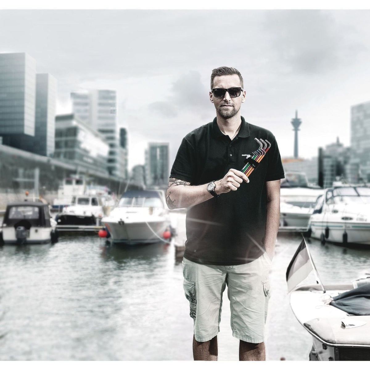 Wera 3950/9 Hex-Plus Stainless 1 L-Key Set, Metric, Stainless, 9-Pieces