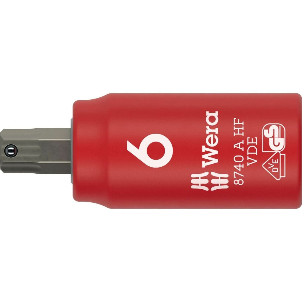 Wera 8740 A VDE Hf Zyklop Bit Socket, Insulated, With 1/4-in. Drive, With Holding Function For Hexagonal Socket Screws, 6x45-mm.